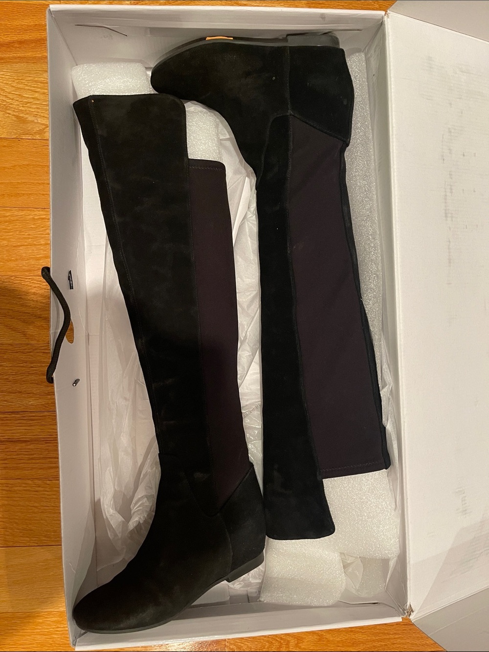 Nine West Unworn Sz 5 Black over the knee boots with a hidden wedge
